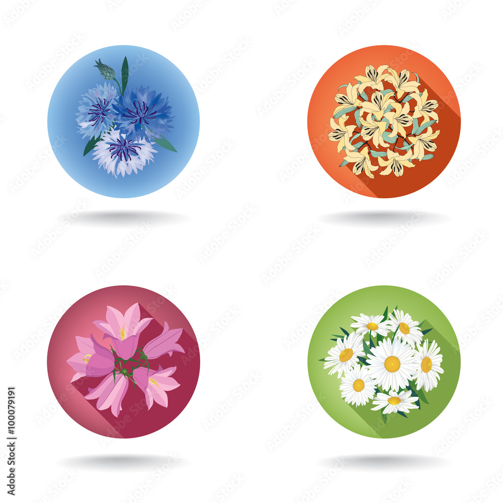 Flower icon. Flower posy web button. Floral bouquet. Flower icon. Flower posy web button. Floral bouquet.