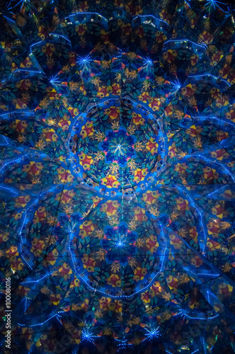 beautiful abstraction in multicolored mirrored kaleidoscope