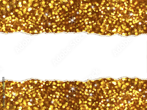 torn of gold glitter bokeh ...