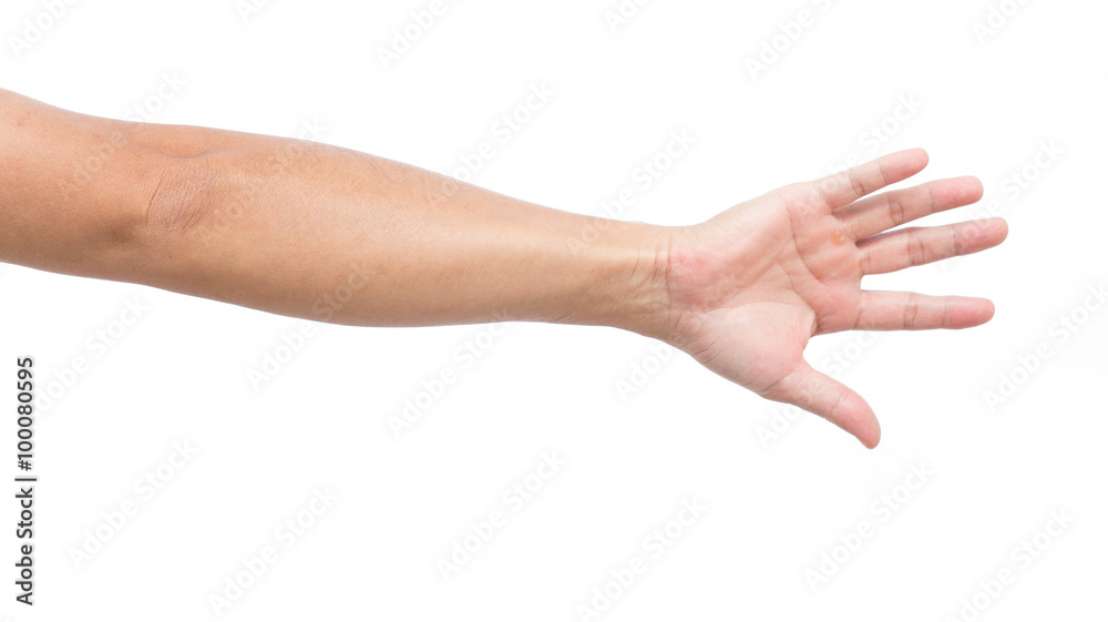 Man hand isolated on white background