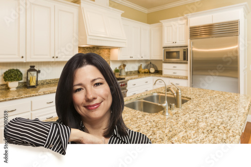 Hispanic Woman Leaning Agai...