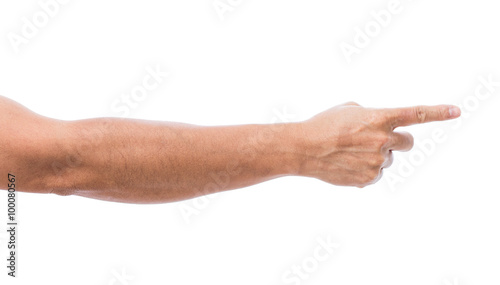 Man hand pointing