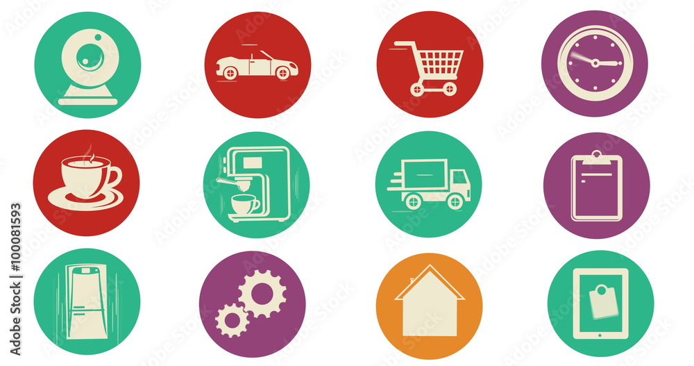 Internet Of Things and Smart Home Concept. Flat Style Animated Icons Internet Of Things and Smart Home Concept. Flat Style Animated Icons
