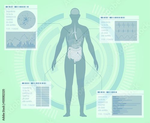 medical interface, human digestive organs, vector illustration