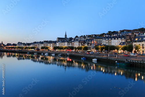 Evening view of the promenade city of Trouville  Normandy  Franc