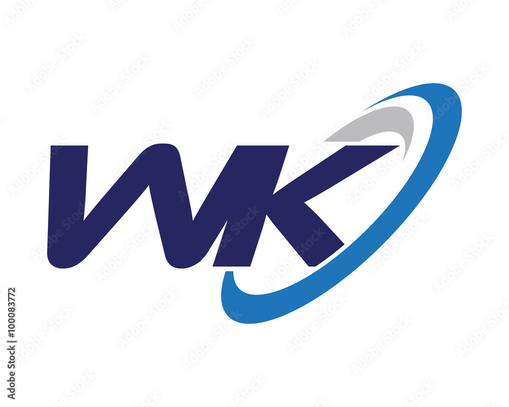 WK Letter Swoosh Business Logo WK Letter Swoosh Business Logo