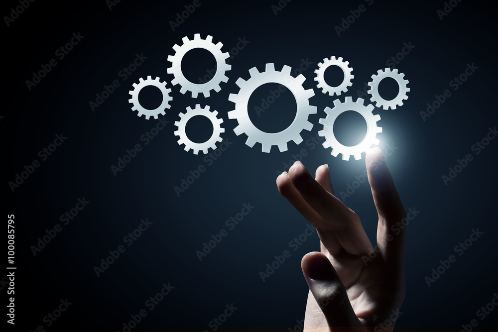 Cogwheel mechanism as teamwork concept Cogwheel mechanism as teamwork concept