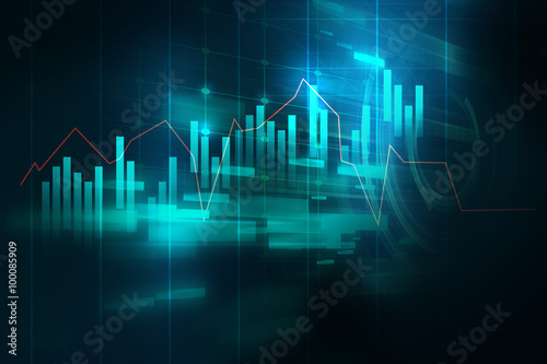 financial graph on technology abstract background