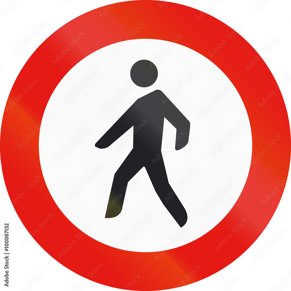 Road sign used in Spain - Entry forbidden to pedestrians Road sign used in Spain - Entry forbidden to pedestrians