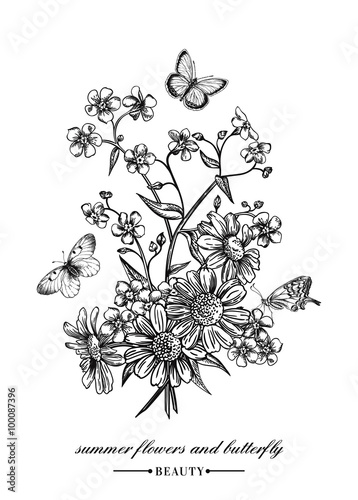  Card with a bouquet.