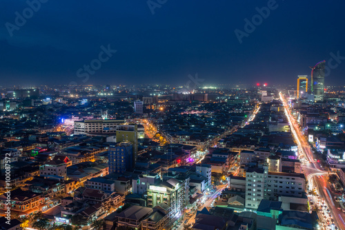 PHNOM PENH  CAMBODIA - Scene of night life at most popular tourist street nr in capital city Phnom Penh  Cambodia