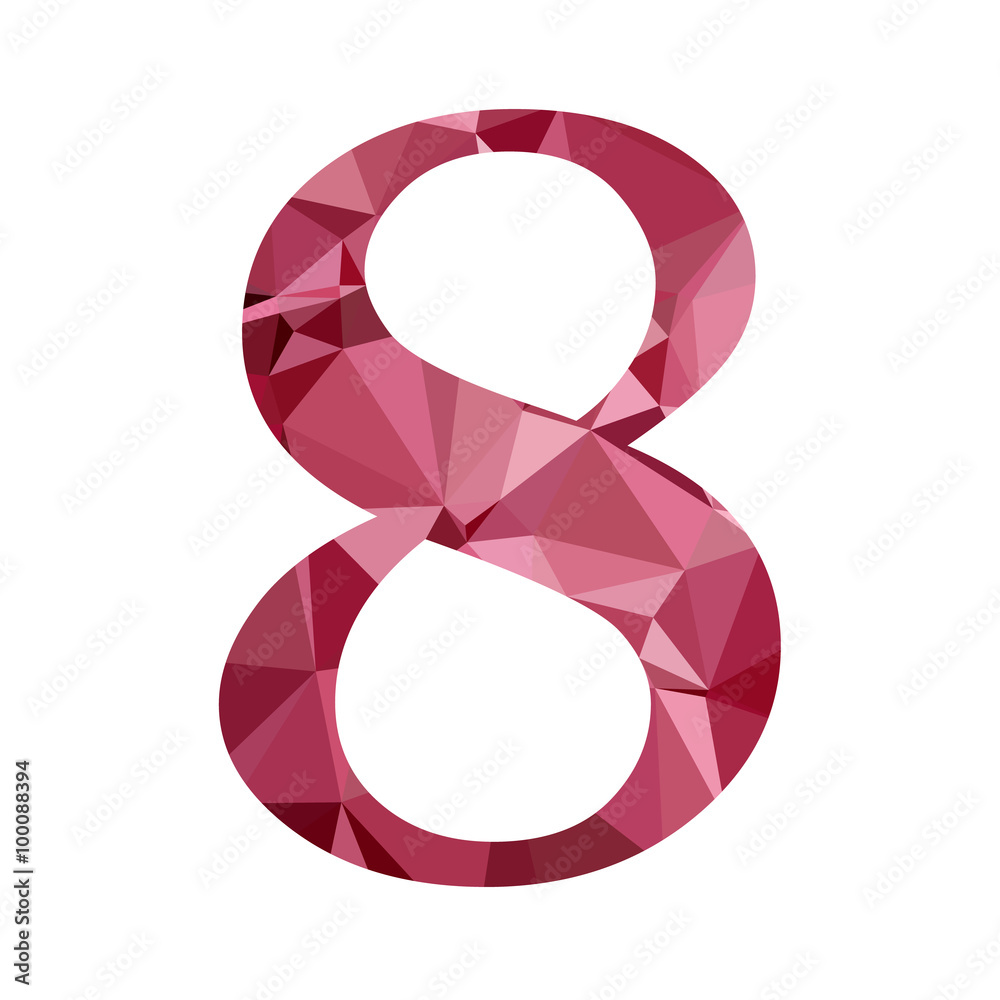 Red Alphabet Number Polygon Style Red Alphabet Number Polygon Style
