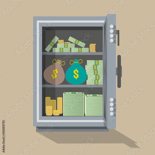 opened safe front view