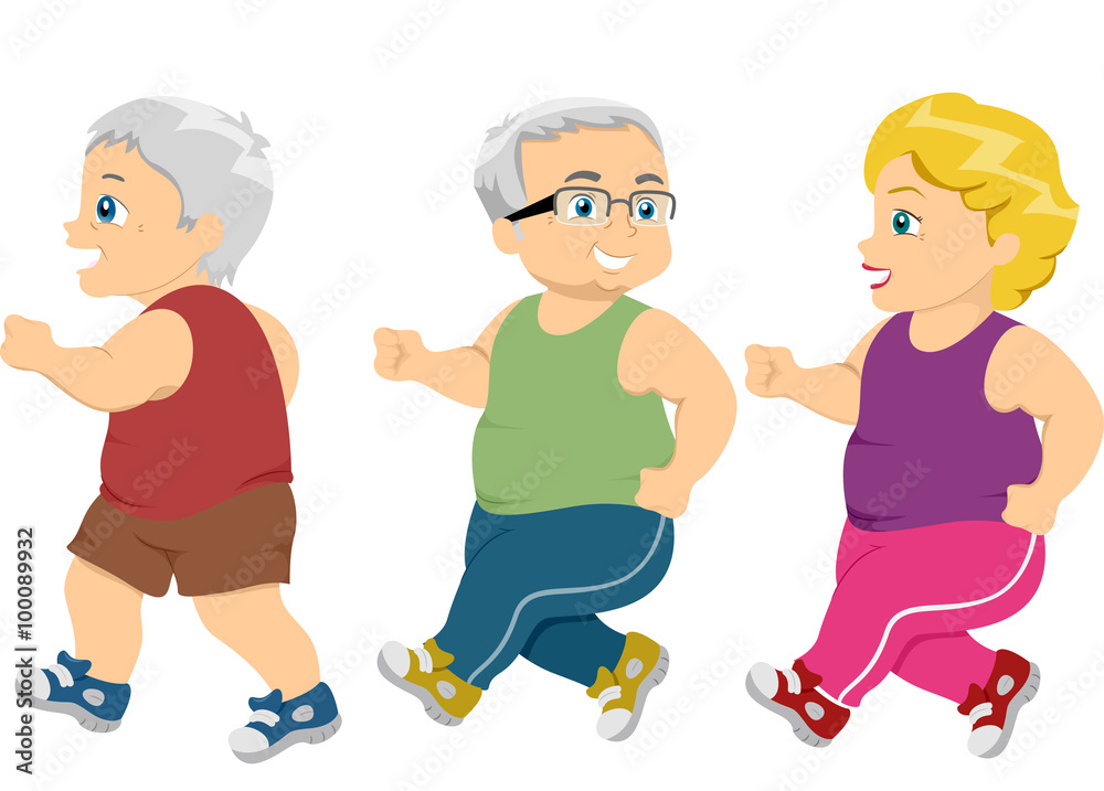 Seniors Jogging Walking Seniors Jogging Walking