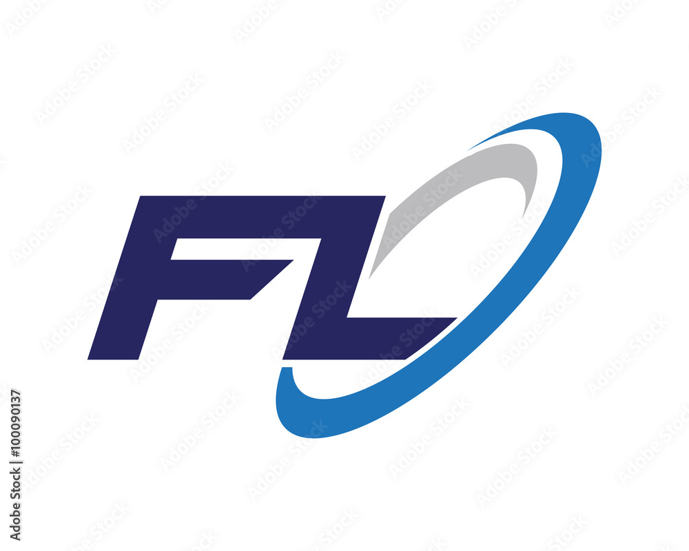 FL Letter Swoosh Label Logo FL Letter Swoosh Label Logo