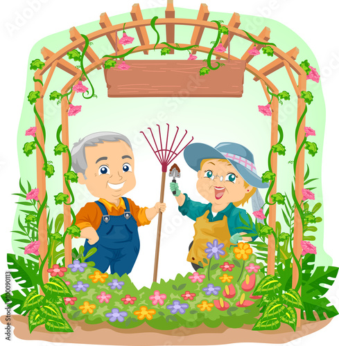 Senior Couple Garden