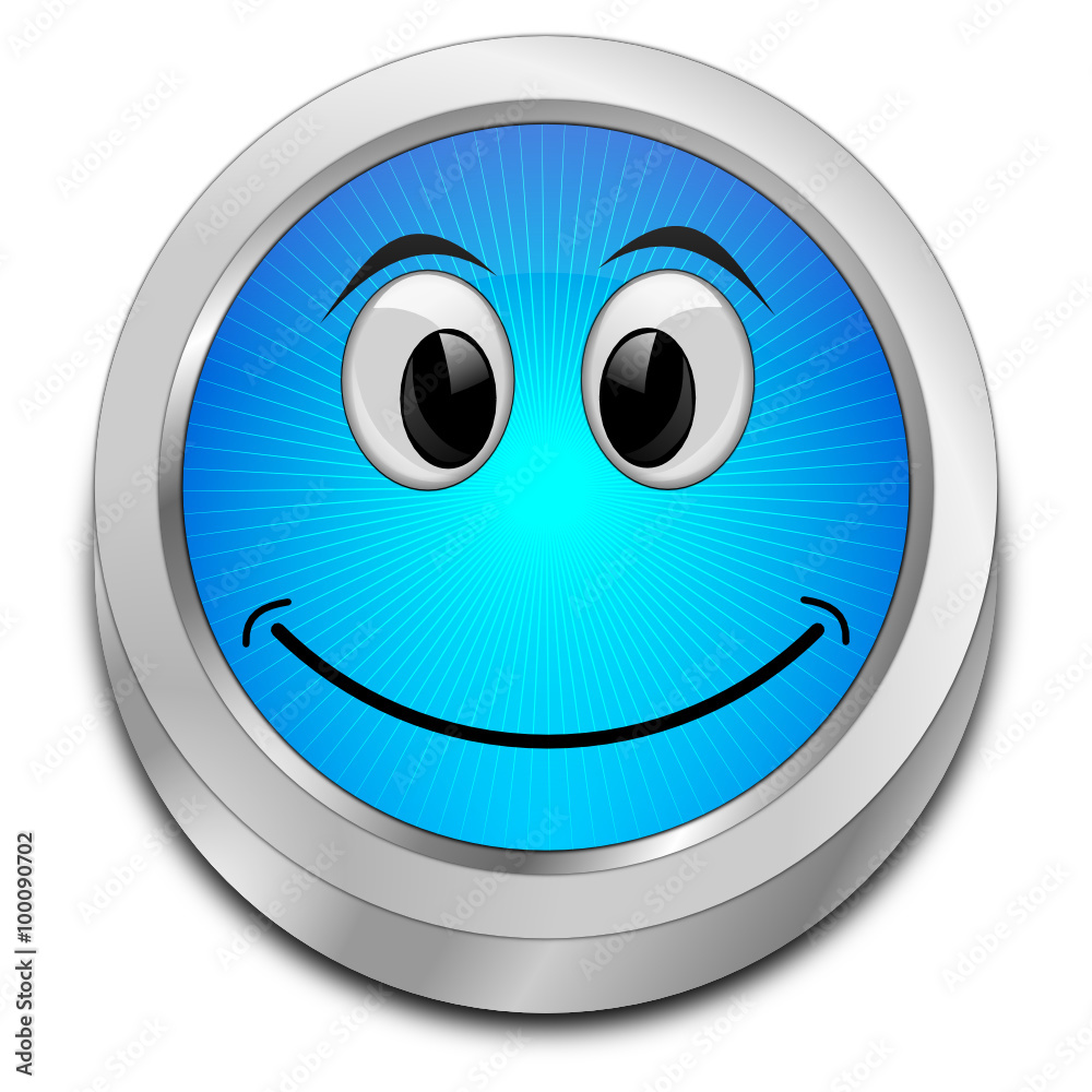 Button with smiling face