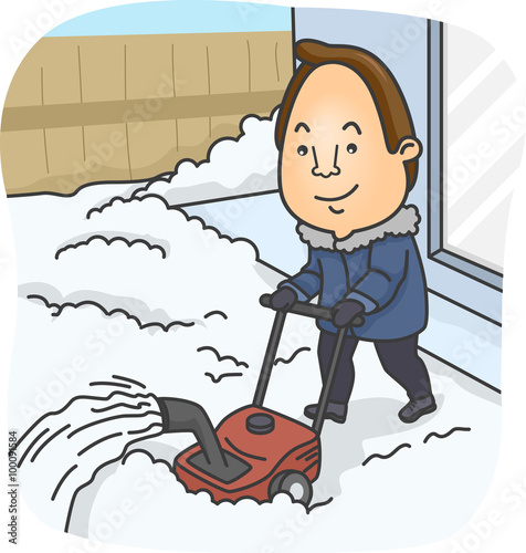 Man Using Snow Blower