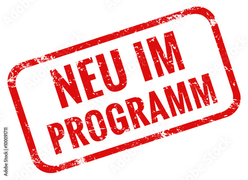 Neu im Programm Stempel rot grunge