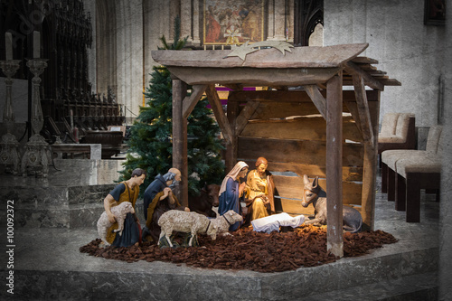 Obraz na plátně Christmas crib, before Christmas