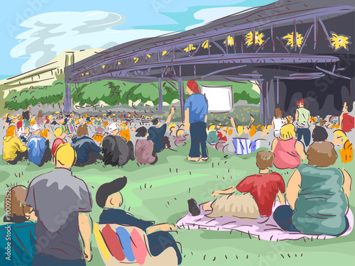 People Tailgating Outdoor Concert