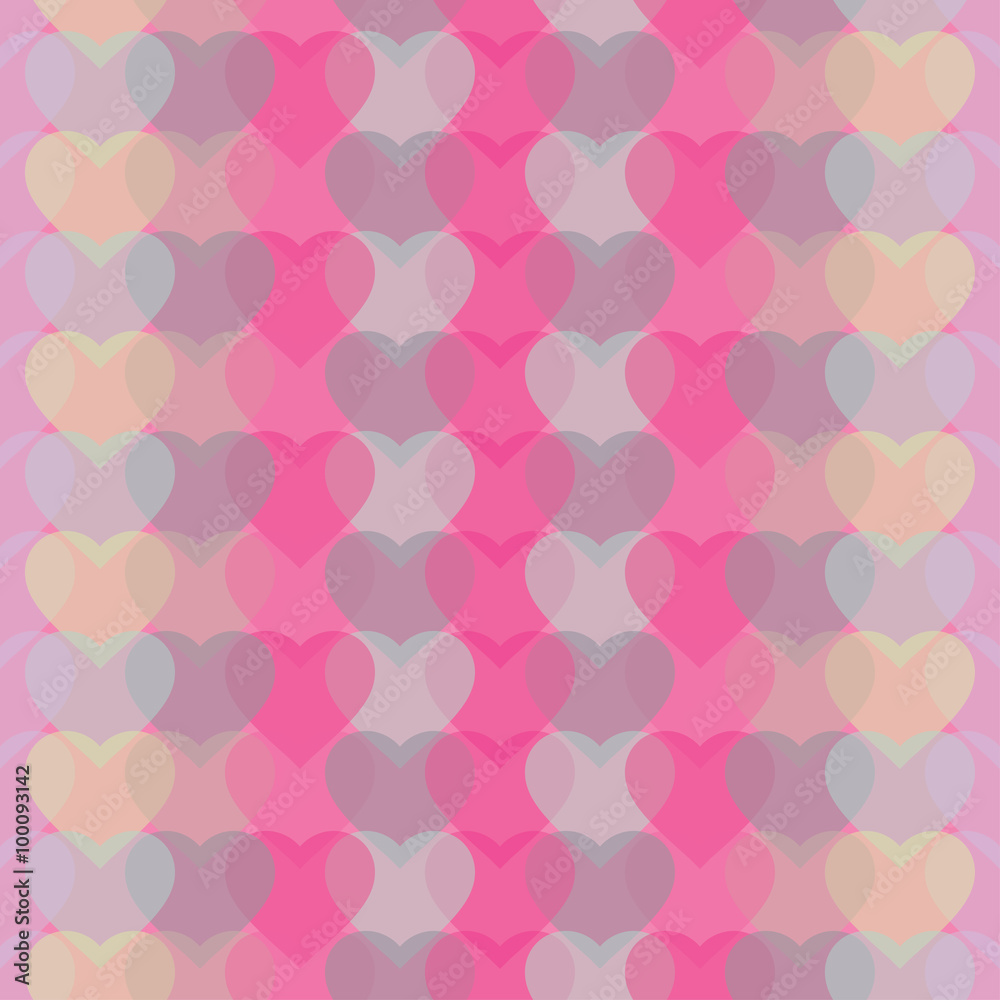 Seamless vector background with transparent decorative hearts Seamless vector background with transparent decorative hearts