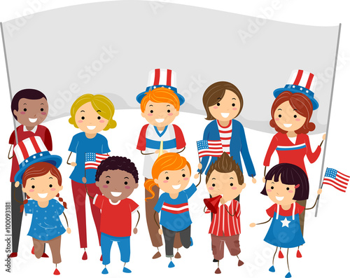 Stickman People Fourth July...