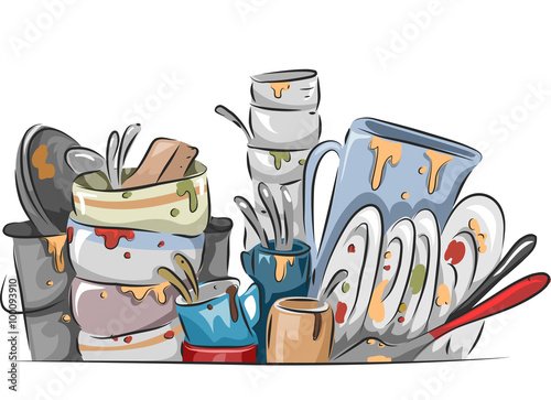 Stack of Dirty Dishes