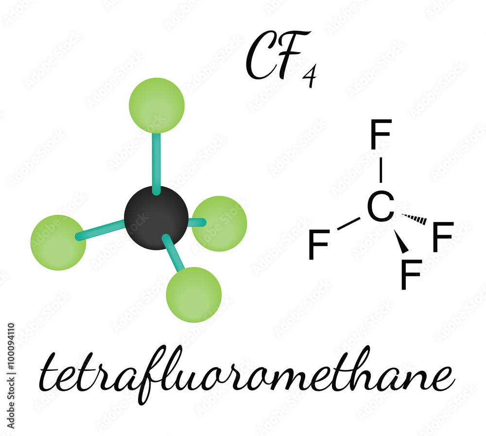 CF4 tetrafluoromethane molecule CF4 tetrafluoromethane molecule