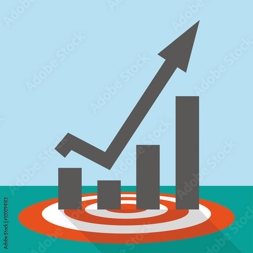 Red Target Chart Growth Flat