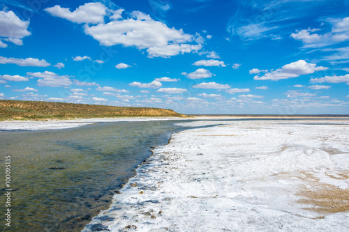 In the vicinity of the salt lake Baskunchak.