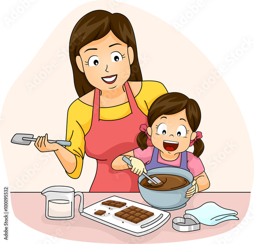 Kid Girl Mom Chocolate