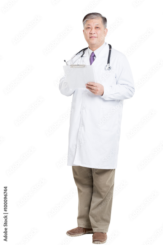 old asian man doctor writing on clipboad old asian man doctor writing on clipboad