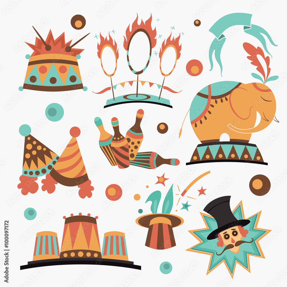 Obraz premium Circus elements collection