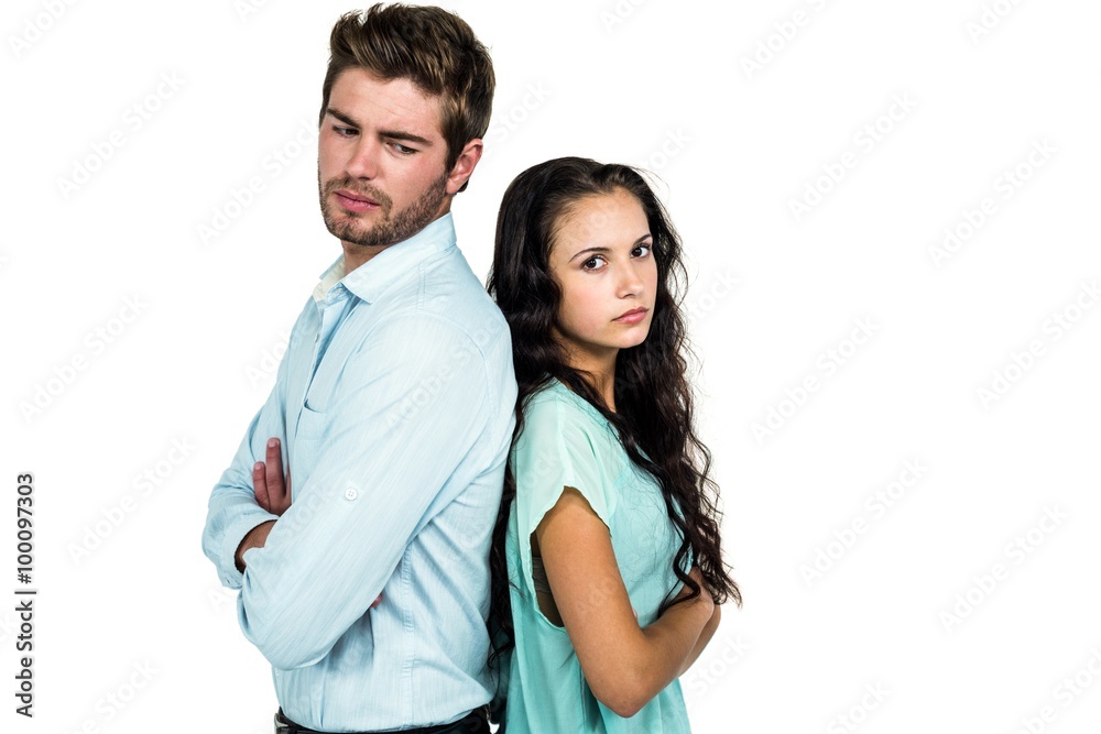 Couple back to back not talking after argument Couple back to back not talking after argument