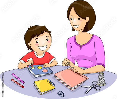 Kid Boy Mom Book Making