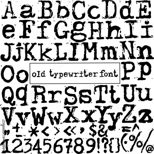 vector old typewriter font