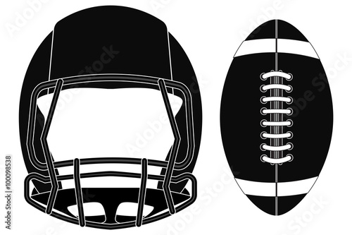 Football helmet and ball  Icon