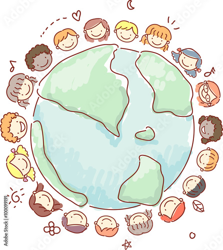 Doodle Kids Face Earth