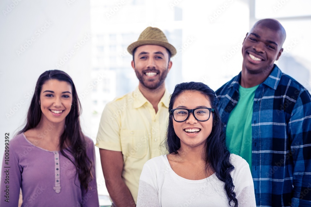 Portrait of businesswoman standing with team Portrait of businesswoman standing with team