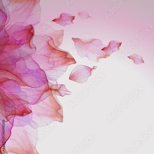 Watercolor floral  pattern with petals © lovelava