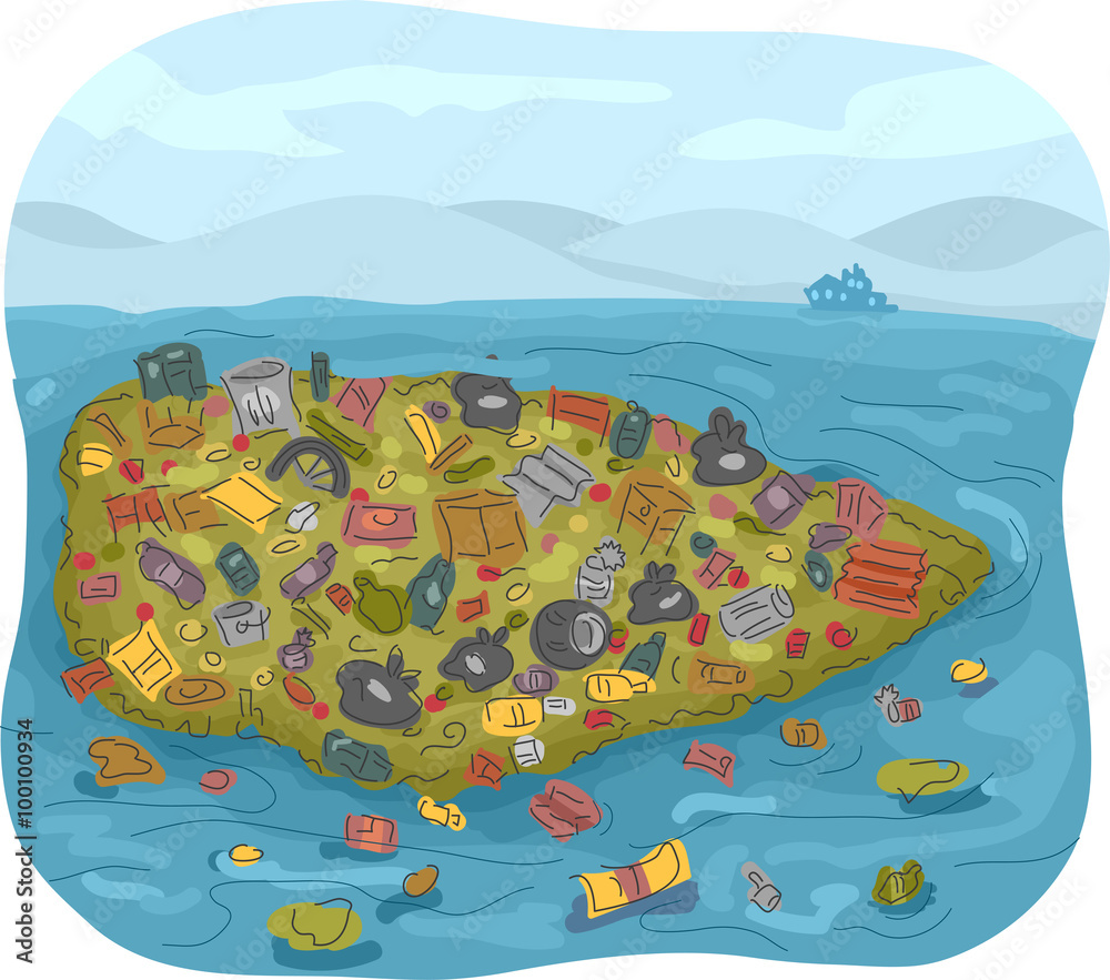 Naklejka premium Garbage Patch Sea