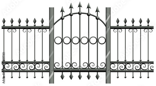 Seamless metal fence with doorway
