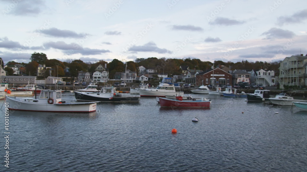 Panning shot of Rockport Harbor and Motif Number One. Panning shot of Rockport Harbor and Motif Number One.
