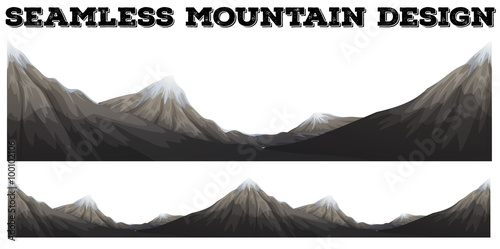Seamless mountain with snow peak