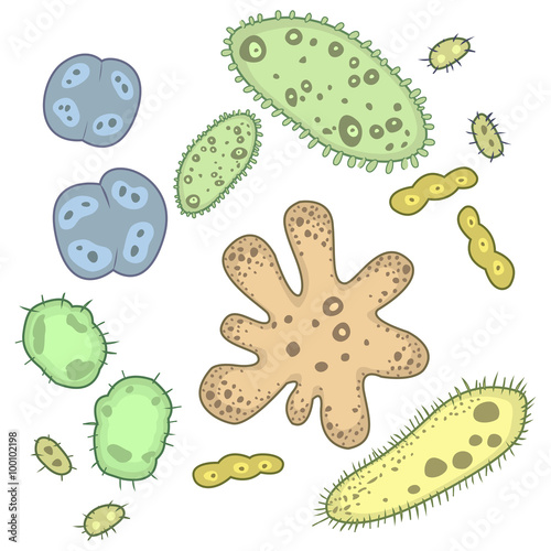 Abstract Art Microbes, bacteria and virus, microorganism 