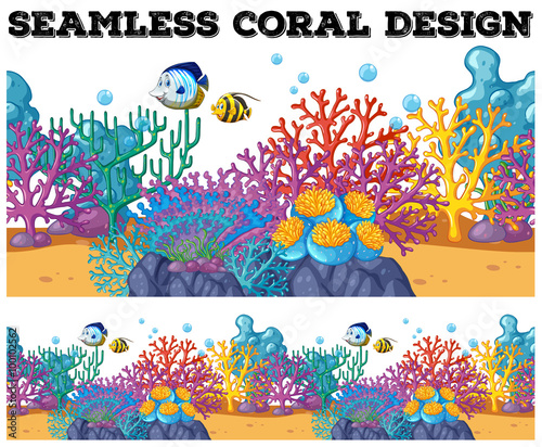 Seamless coral reef under the ocean