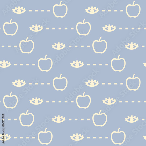 vector illustration repeat pattern of rows of eyes looking at ap