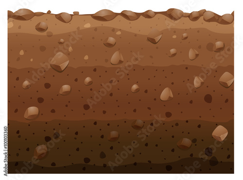 Different layers of soil