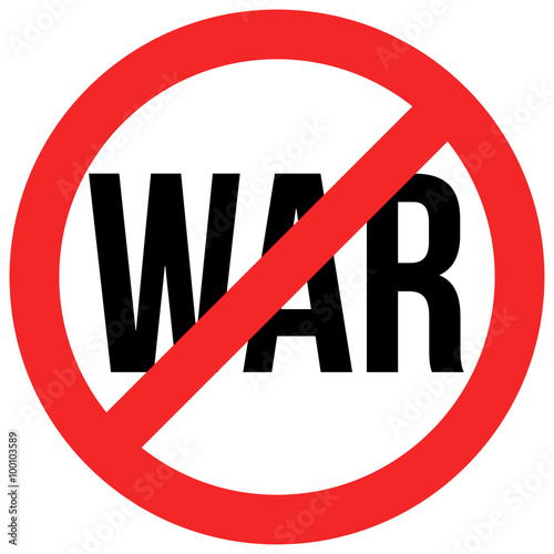 vector red and black stop war symbol isolated on white